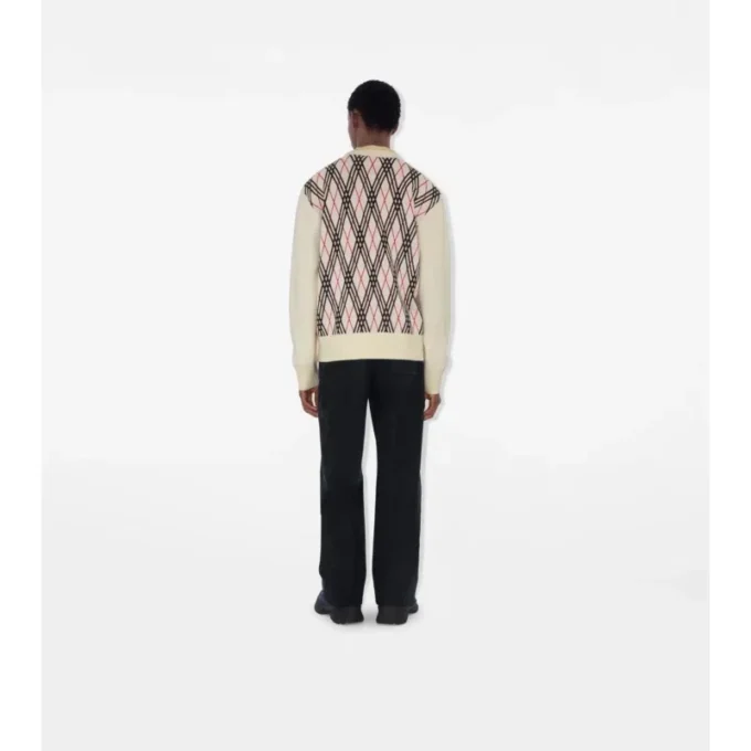 Argyle Check Wool Blend Sweater