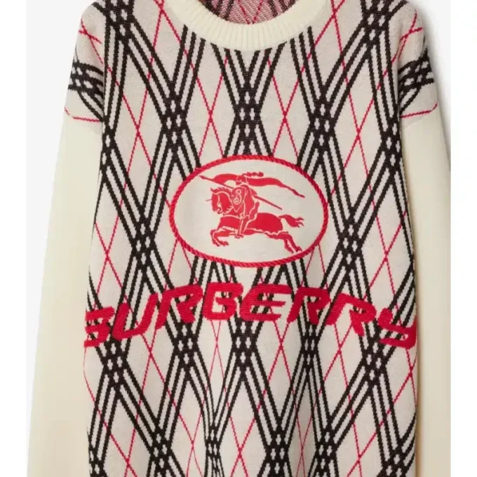 Argyle Check Wool Blend Sweater