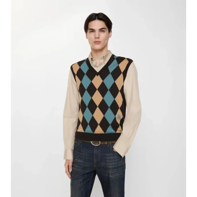 Argyle Wool Sweater Vest