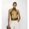 B Crest Silk Scarf Top