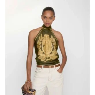B Crest Silk Scarf Top