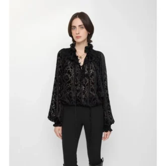 Baroque Silk Blend Velvet Blouse