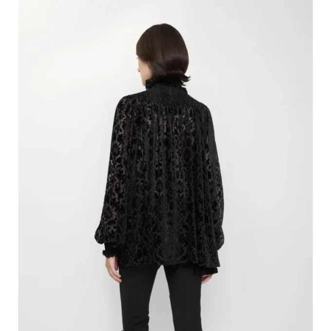 Baroque Silk Blend Velvet Blouse