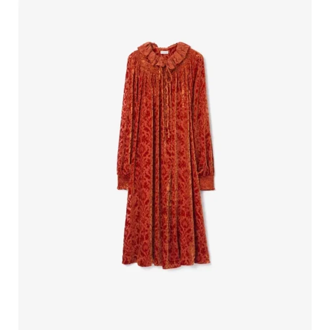 Baroque Silk Blend Velvet Dress