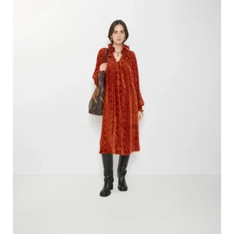 Baroque Silk Blend Velvet Dress