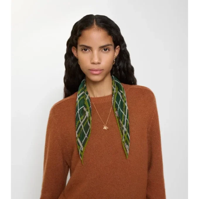 Belt Check Silk Chiffon Scarf