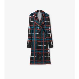 Belt Check Viscose Trench Dress