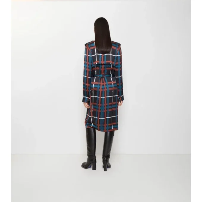 Belt Check Viscose Trench Dress