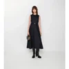 Belted Check Wool Dress