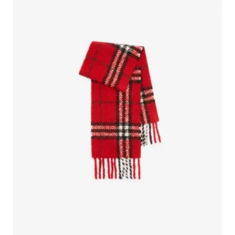 Check Alpaca Wool Blend Boucla Scarf