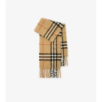 Check Alpaca Wool Blend Boucla Scarf