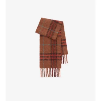 Check Alpaca Wool Blend Boucla Scarf
