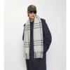 Check Alpaca Wool Blend Boucla Scarf