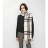 Check Alpaca Wool Blend Boucla Scarf