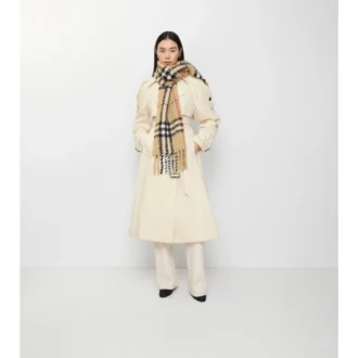 Check Alpaca Wool Blend Boucla Scarf