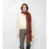 Check Alpaca Wool Blend Boucla Scarf
