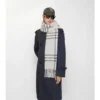Check Alpaca Wool Blend Boucla Scarf