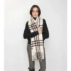 Check Alpaca Wool Blend Boucla Scarf