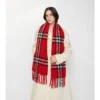 Check Alpaca Wool Blend Boucla Scarf