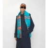 Check Alpaca Wool Blend Boucla Scarf