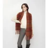 Check Alpaca Wool Blend Boucla Scarf