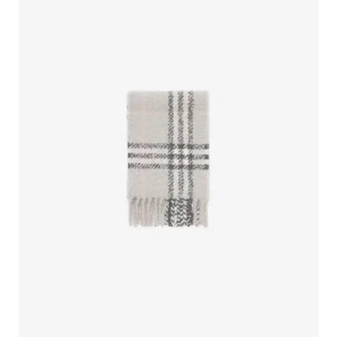 Check Alpaca Wool Blend Boucla Scarf