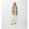 Check Alpaca Wool Blend Boucla Scarf