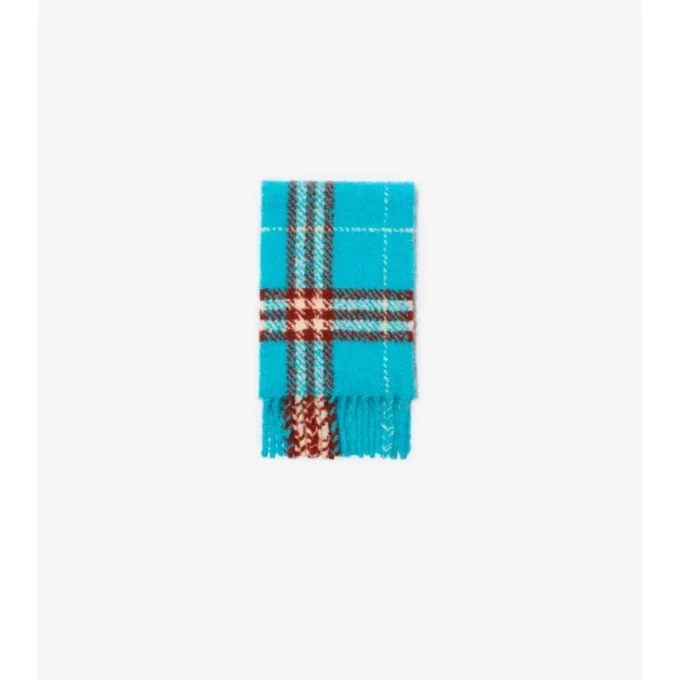 Check Alpaca Wool Blend Boucla Scarf