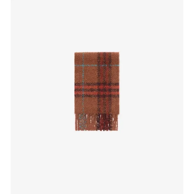 Check Alpaca Wool Blend Boucla Scarf
