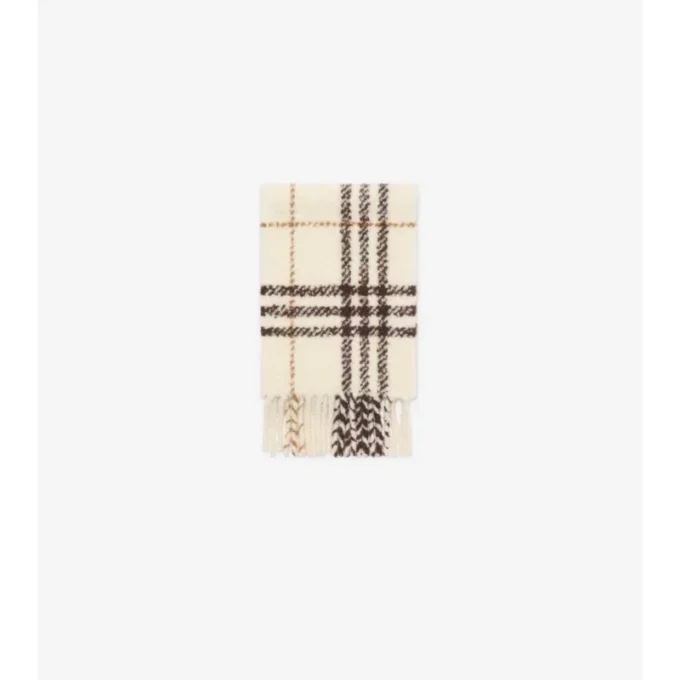 Check Alpaca Wool Blend Boucla Scarf