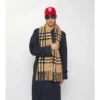 Check Alpaca Wool Blend Boucla Scarf
