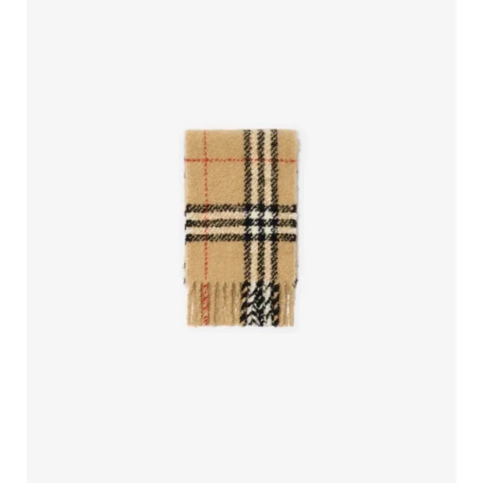 Check Alpaca Wool Blend Boucla Scarf
