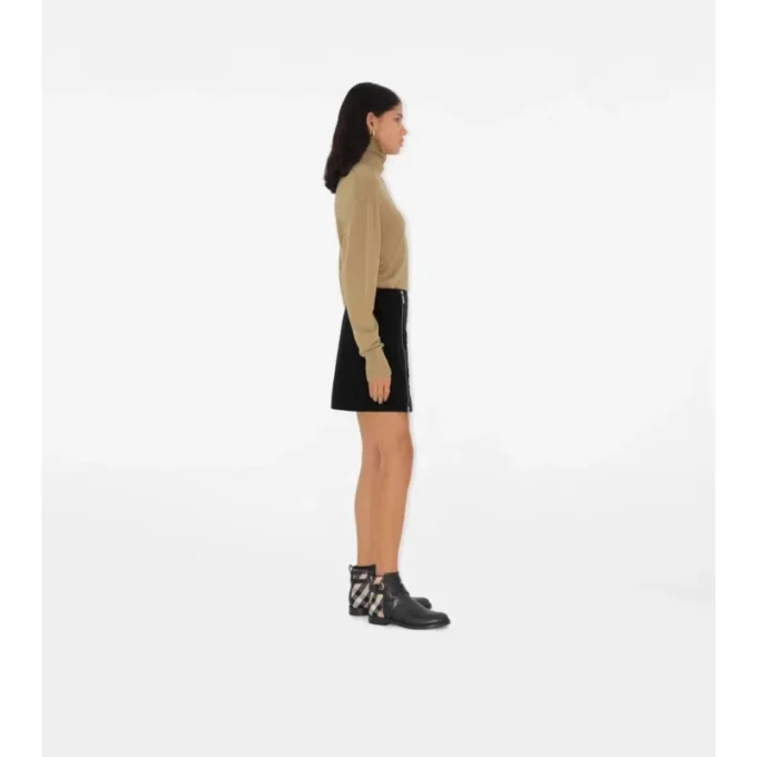 Check and Leather Boots