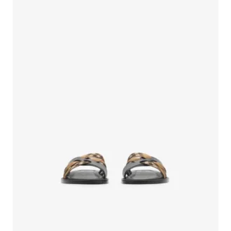 Check and Leather Drift Sandals 