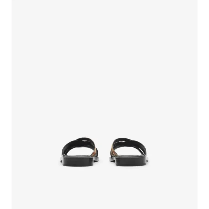 Check and Leather Drift Sandals 