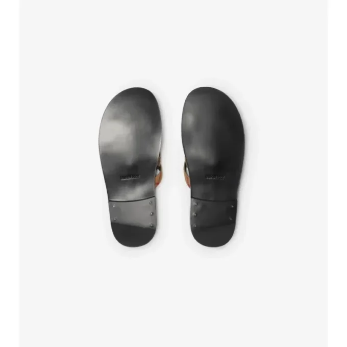 Check and Leather Drift Sandals 