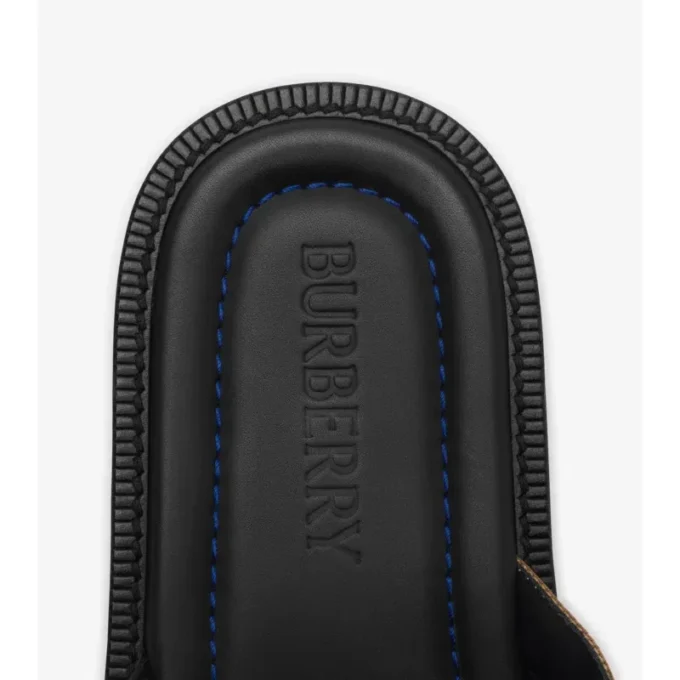 Check and Leather Drift Sandals 