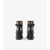 Check and Leather Heel Boots