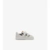 Check and Leather Sneakers