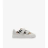 Check and Leather Sneakers