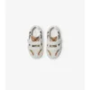 Check and Leather Sneakers