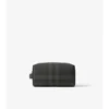 Check and Leather Travel Pouch