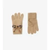 Check Bow Wool Cashmere Gloves