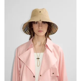 Check Brim Gabardine Hat