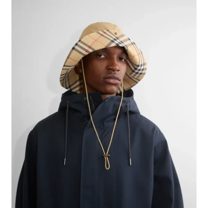 Check Brim Gabardine Hat