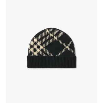 Check Cashmere Blend Beanie
