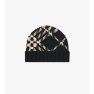 Check Cashmere Blend Beanie