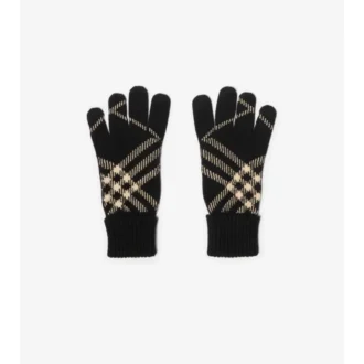 Check Cashmere Blend Gloves