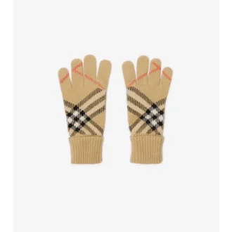 Check Cashmere Blend Gloves