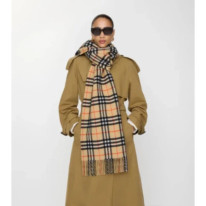 Check Cashmere Scarf